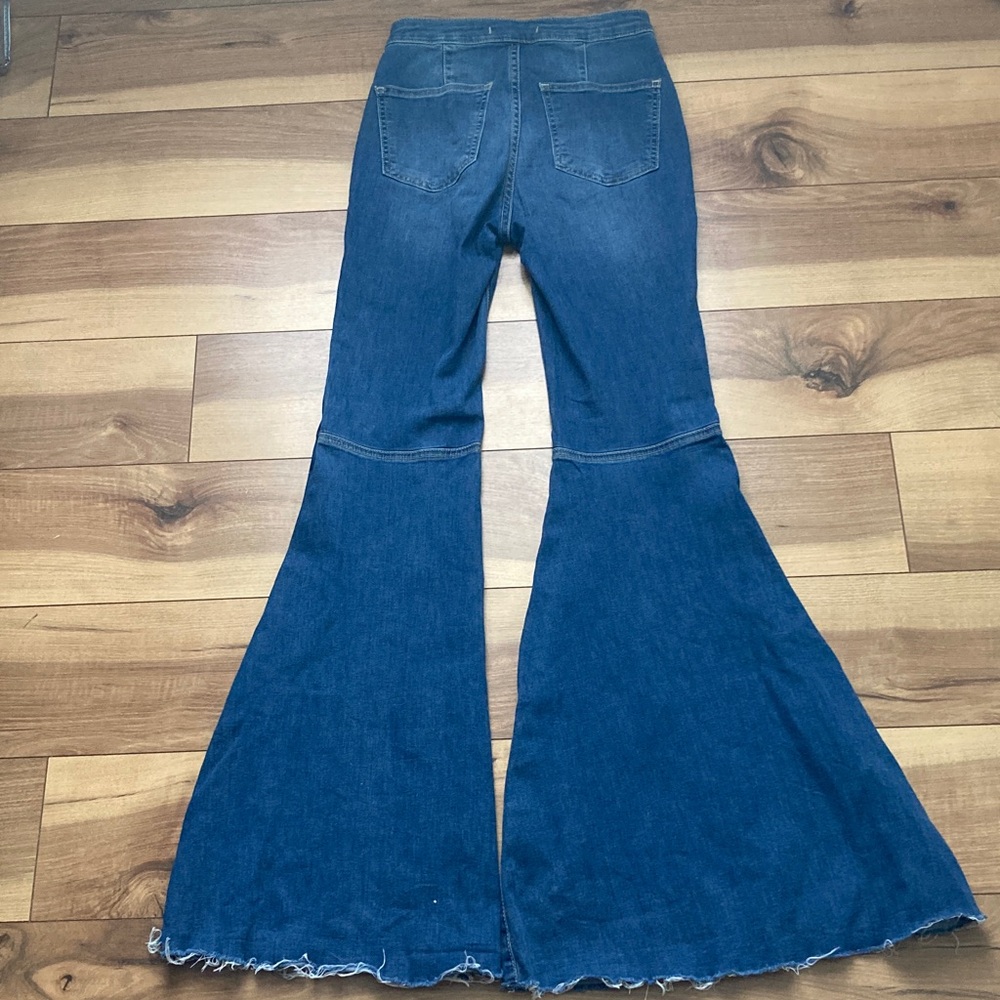 Free People Just Float On Blue Flare Jeans - Picture 9 of 14